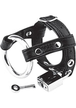 Load image into Gallery viewer, C and B Gear Duo Cock and Ball Lock Adjustable Cock Ring - Black/Metal
