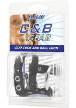 Load image into Gallery viewer, C and B Gear Duo Cock and Ball Lock Adjustable Cock Ring - Black/Metal
