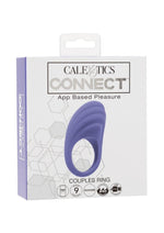Load image into Gallery viewer, Calexotics Connect Couples Ring Rechargeable Silicone App Compatible Cock Ring with Remote - Purple