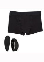 Load image into Gallery viewer, Calexotics Silicone Rechargeable Boxer Brief Panty Vibe with Remote Control - Black - Large/Medium - 3 Pieces