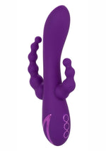 Load image into Gallery viewer, California Dreaming Long Beach Bootylicious Rechargeable Silicone Dual Penetrating Rabbit Vibrator - Purple
