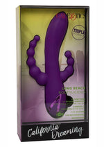 Load image into Gallery viewer, California Dreaming Long Beach Bootylicious Rechargeable Silicone Dual Penetrating Rabbit Vibrator - Purple
