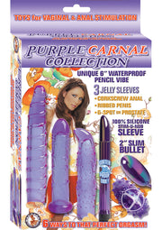 Carnal Collection Set with Silicone Sleeves - Purple