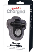 Load image into Gallery viewer, Charged Skooch Rechargeable Vibrating Silicone Cock Ring Waterproof - Black
