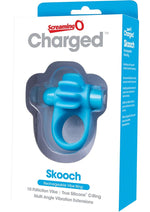 Load image into Gallery viewer, Charged Skooch Rechargeable Vibrating Silicone Cock Ring Waterproof - Blue
