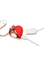 Load image into Gallery viewer, Charmed 10x Vibrating Silicone Heart Necklace Rechargeable Stimulator