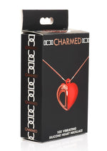 Load image into Gallery viewer, Charmed 10x Vibrating Silicone Heart Necklace Rechargeable Stimulator - Red/Rose Gold