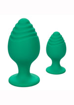 Load image into Gallery viewer, Cheeky Silicone Textured Anal Plugs - Green - Large/Small - Set Of 2