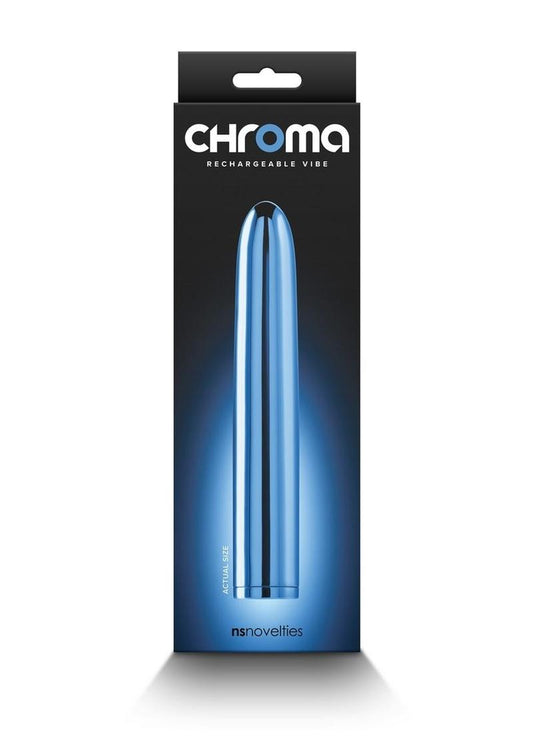 Chroma Classic Rechargeable Vibrator - Blue - 7in