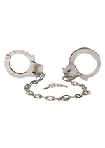 Load image into Gallery viewer, Chrome Hand Cuffs with Chain - Metal/Silver