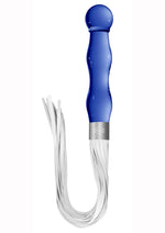 Load image into Gallery viewer, Chrystalino Whipster Glass Dildo with Whip - Blue/White - 7in
