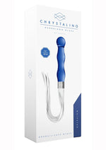 Load image into Gallery viewer, Chrystalino Whipster Glass Dildo with Whip - Blue/White - 7in

