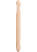 Load image into Gallery viewer, Classic Double Header Smooth Dildo - Flesh/Vanilla - 18in
