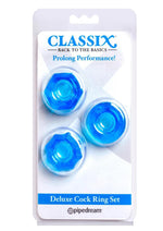 Load image into Gallery viewer, Classix Deluxe Cock Ring - Blue - 2 Piece Kit/Set
