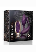 Load image into Gallery viewer, Cocktail Rechargeable Silicone Couples Vibrator with Remote Control - Purple/Rose Gold