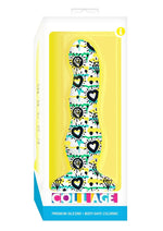 Load image into Gallery viewer, Collage Diamonds and Hearts Curvy Silicone Dildo - Multicolor