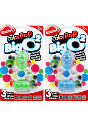 Color Pop Big O 2 Silicone Double Vibrating Cock Ring Waterproof - Assorted Colors