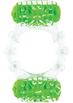 Load image into Gallery viewer, Color Pop Quickie Two-O Silicone Dual Vibrating Cock Ring - Green
