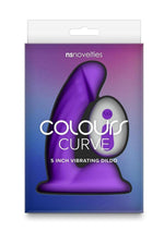 Load image into Gallery viewer, Colours Curve Silicone Vibrating Dildo with Remote Control - Purple - 5in
