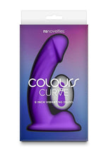 Load image into Gallery viewer, Colours Curve Silicone Vibrating Dildo with Remote Control - Purple - 6in

