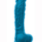 Colours Dual Density Silicone Dildo - Blue - 8in