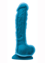Load image into Gallery viewer, Colours Dual Density Silicone Dildo - Blue - 8in
