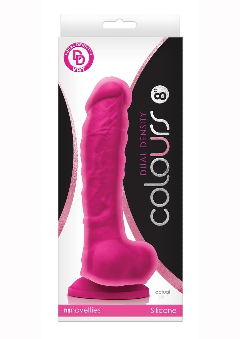 Colours Dual Density Silicone Dildo - Pink - 8in