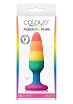 Load image into Gallery viewer, Colours Pleasure Plug Pride Edition Silicone Butt Plug - Multicolor/Rainbow - Small