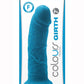 Colours Girth Silicone Dildo - Blue - 7in