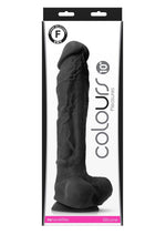Load image into Gallery viewer, Colours Pleasures Silicone Dildo - Black - 10in
