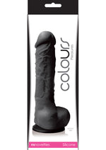 Load image into Gallery viewer, Colours Pleasures Silicone Dildo - Black - 5in
