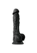 Load image into Gallery viewer, Colours Pleasures Silicone Dildo - Black - 7in
