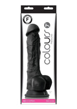 Load image into Gallery viewer, Colours Pleasures Silicone Dildo - Black - 7in
