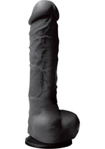 Load image into Gallery viewer, Colours Pleasures Silicone Dildo - Black - 8in
