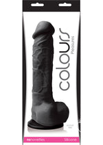 Load image into Gallery viewer, Colours Pleasures Silicone Dildo - Black - 8in
