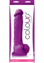 Load image into Gallery viewer, Colours Pleasures Silicone Dildo - Purple - 8in
