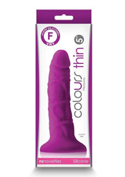 Colours Pleasures Silicone Thin Dildo - Purple - 5in
