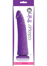 Load image into Gallery viewer, Colours Pleasures Silicone Thin Dildo - Purple - 8in
