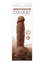 Load image into Gallery viewer, Colours Pleasures Silicone Vibrating Dildo with Balls - Caramel - 5in