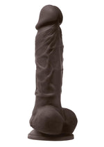 Load image into Gallery viewer, Colours Pleasures Silicone Vibrating Dildo with Balls - Chocolate - 5in
