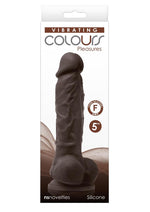 Load image into Gallery viewer, Colours Pleasures Silicone Vibrating Dildo with Balls - Chocolate - 5in