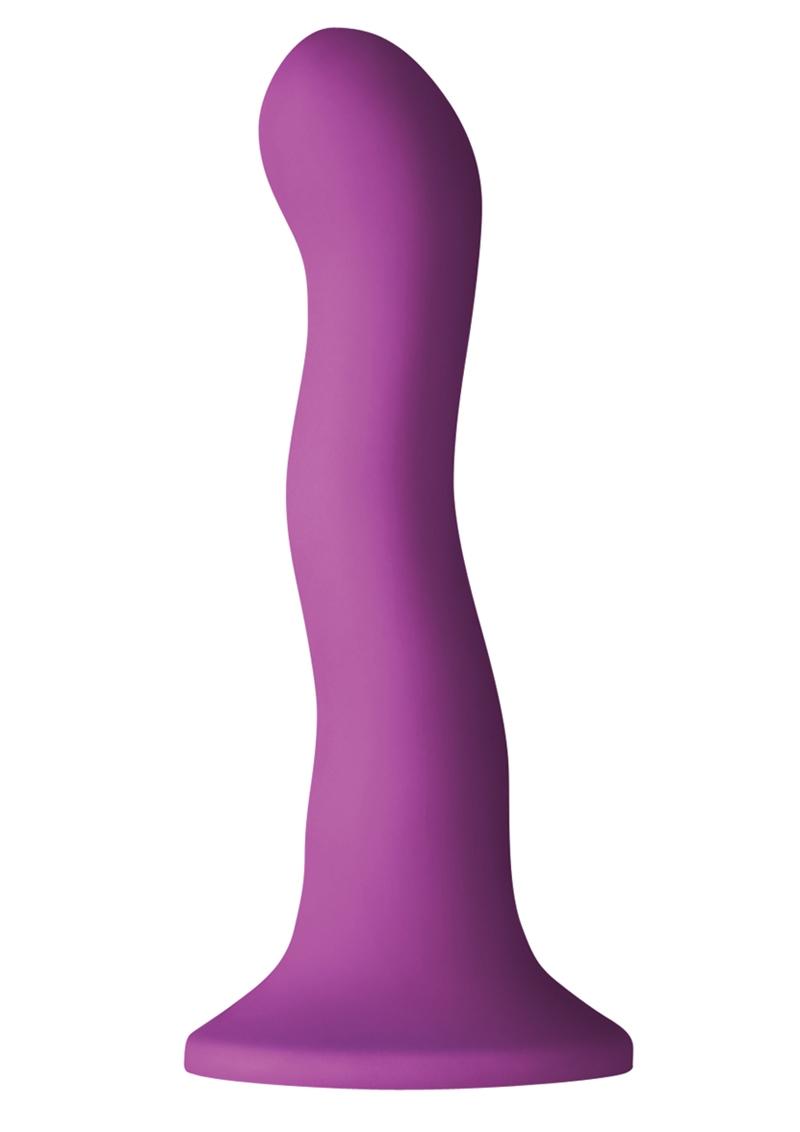 Colours Wave Silicone Dildo - Purple - 6in