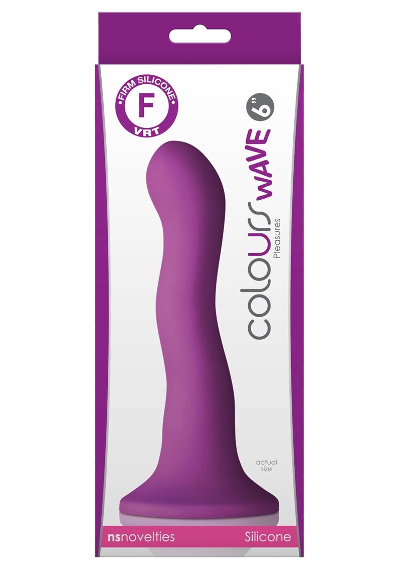 Colours Wave Silicone Dildo - Purple - 6in