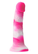 Load image into Gallery viewer, Colours Pleasures Yum Yum Silicone Dildo - Pink/White - 7in