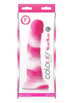 Load image into Gallery viewer, Colours Pleasures Yum Yum Silicone Dildo - Pink/White - 7in
