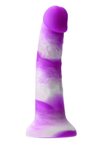 Load image into Gallery viewer, Colours Pleasures Yum Yum Silicone Dildo - Purple/White - 7in