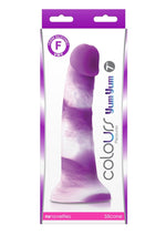 Load image into Gallery viewer, Colours Pleasures Yum Yum Silicone Dildo - Purple/White - 7in