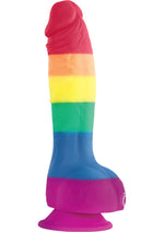 Load image into Gallery viewer, Colours Pride Edition Silicone Dildo - Multicolor/Rainbow - 6in
