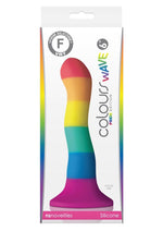Load image into Gallery viewer, Colours Pride Edition Wave Silicone Dildo - Multicolor/Rainbow - 6in