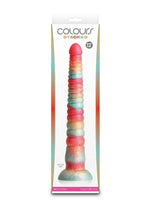 Load image into Gallery viewer, Colours Stacked Silicone Dildo - Gold/Red - 12in